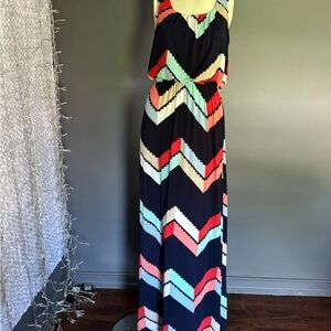 Chevron Patterned Maxi Dress